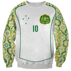 Custom Australia Football Sweatshirt Aboriginal Pattern Sporty Style-White Color - Aussie Hoodie
