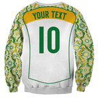 Custom Australia Football Sweatshirt Aboriginal Pattern Sporty Style-White Color - Aussie Hoodie