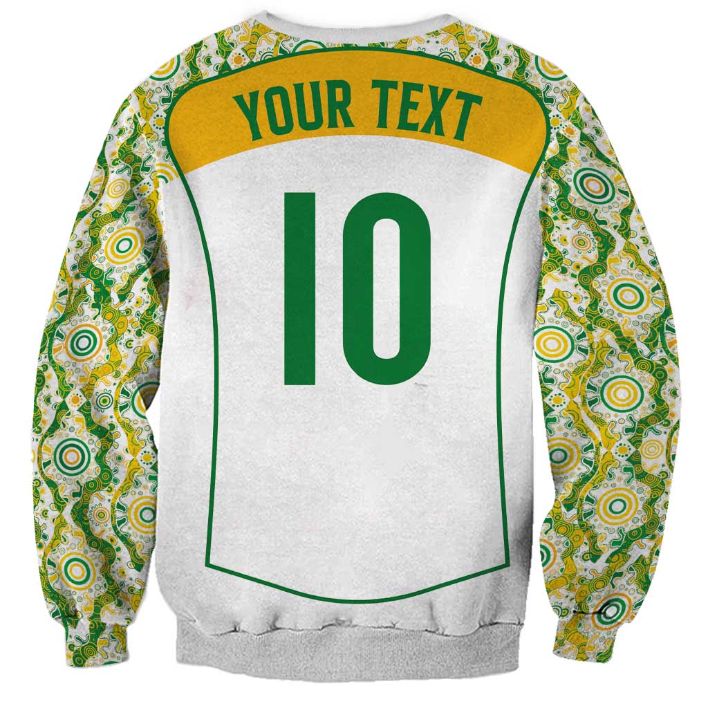 Custom Australia Football Sweatshirt Aboriginal Pattern Sporty Style-White Color - Aussie Hoodie