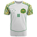 Custom Australia Football T Shirt Aboriginal Pattern Sporty Style-White Color - Aussie Hoodie