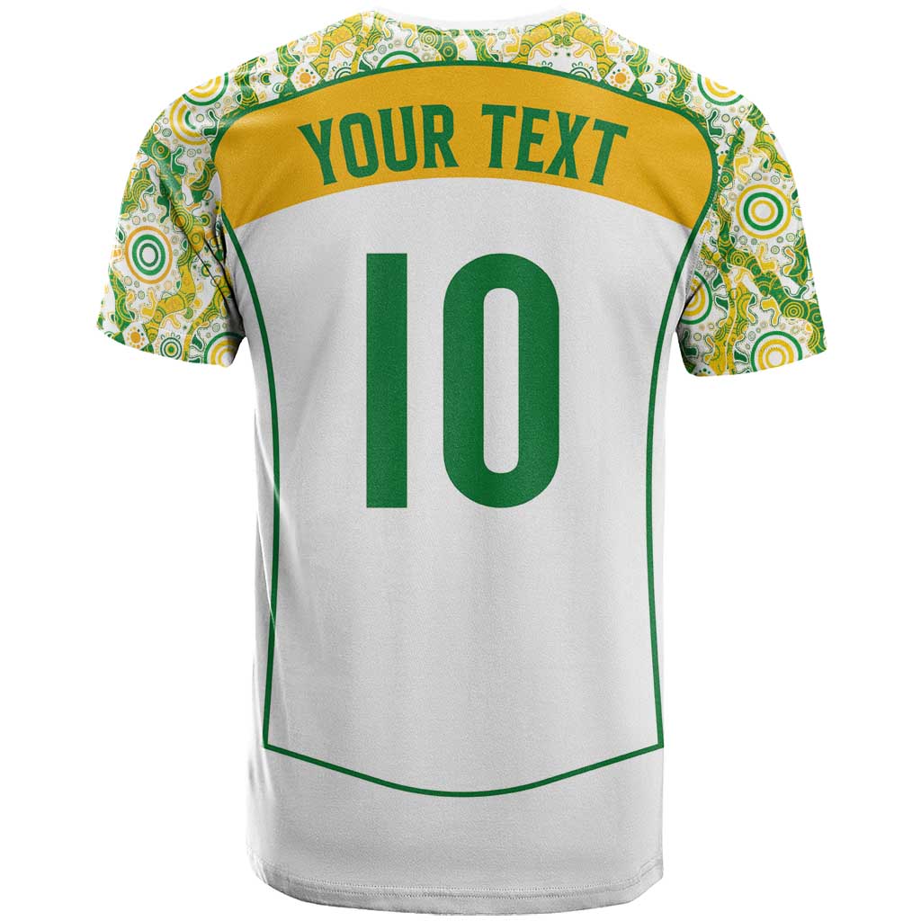 Custom Australia Football T Shirt Aboriginal Pattern Sporty Style-White Color - Aussie Hoodie