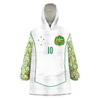 Custom Australia Football Wearable Blanket Hoodie Aboriginal Pattern Sporty Style-White Color - Aussie Hoodie