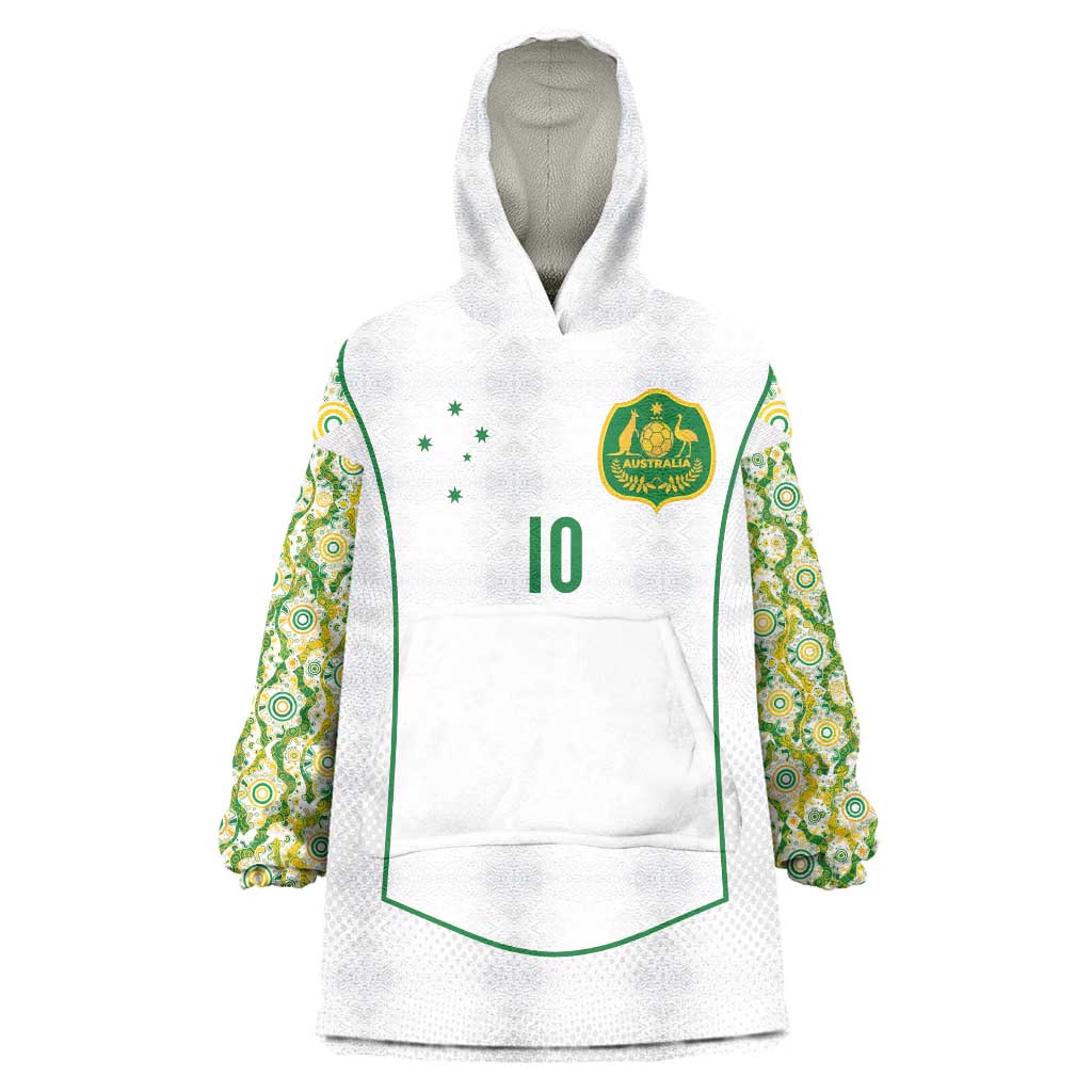 Custom Australia Football Wearable Blanket Hoodie Aboriginal Pattern Sporty Style-White Color - Aussie Hoodie