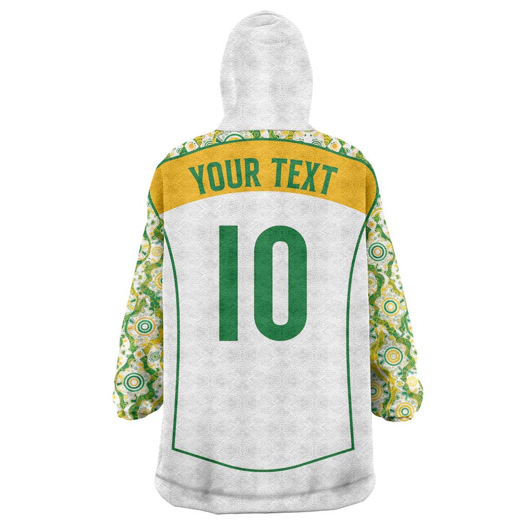 Custom Australia Football Wearable Blanket Hoodie Aboriginal Pattern Sporty Style-White Color - Aussie Hoodie