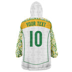Custom Australia Football Wearable Blanket Hoodie Aboriginal Pattern Sporty Style-White Color - Aussie Hoodie
