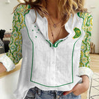 Custom Australia Football Women Casual Shirt Aboriginal Pattern Sporty Style-White Color - Aussie Hoodie