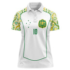 Custom Australia Football Women Polo Shirt Aboriginal Pattern Sporty Style-White Color - Aussie Hoodie