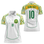 Custom Australia Football Women Polo Shirt Aboriginal Pattern Sporty Style-White Color - Aussie Hoodie
