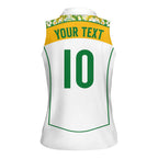 Custom Australia Football Women Sleeveless Polo Shirt Aboriginal Pattern Sporty Style-White Color - Aussie Hoodie
