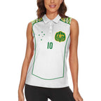 Custom Australia Football Women Sleeveless Polo Shirt Aboriginal Pattern Sporty Style-White Color - Aussie Hoodie