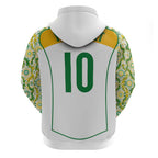 Custom Australia Football Zip Hoodie Aboriginal Pattern Sporty Style-White Color - Aussie Hoodie