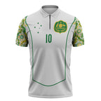 Custom Australia Football Zipper Polo Shirt Aboriginal Pattern Sporty Style-White Color - Aussie Hoodie