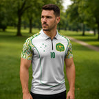 Custom Australia Football Zipper Polo Shirt Aboriginal Pattern Sporty Style-White Color - Aussie Hoodie