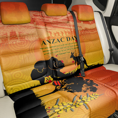 Australia ANZAC Day Back Car Seat Cover Koala and Kangaroo Respect Aboriginal Pattern