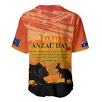 Australia ANZAC Day Baseball Jersey Koala and Kangaroo Respect Aboriginal Pattern