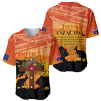 Australia ANZAC Day Baseball Jersey Koala and Kangaroo Respect Aboriginal Pattern