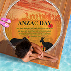 Australia ANZAC Day Beach Blanket Koala and Kangaroo Respect Aboriginal Pattern