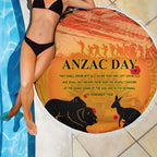 Australia ANZAC Day Beach Blanket Koala and Kangaroo Respect Aboriginal Pattern