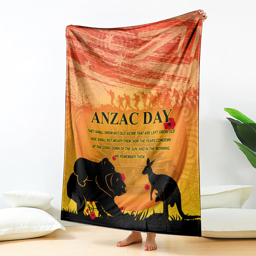 Australia ANZAC Day Blanket Koala and Kangaroo Respect Aboriginal Pattern