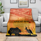 Australia ANZAC Day Blanket Koala and Kangaroo Respect Aboriginal Pattern