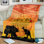 Australia ANZAC Day Blanket Koala and Kangaroo Respect Aboriginal Pattern