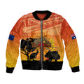 Australia ANZAC Day Bomber Jacket Koala and Kangaroo Respect Aboriginal Pattern