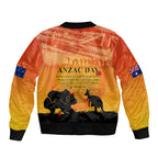 Australia ANZAC Day Bomber Jacket Koala and Kangaroo Respect Aboriginal Pattern