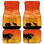 Australia ANZAC Day Car Mats Koala and Kangaroo Respect Aboriginal Pattern