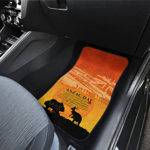 Australia ANZAC Day Car Mats Koala and Kangaroo Respect Aboriginal Pattern