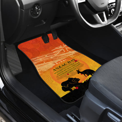 Australia ANZAC Day Car Mats Koala and Kangaroo Respect Aboriginal Pattern