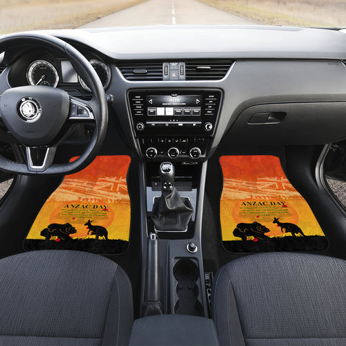 Australia ANZAC Day Car Mats Koala and Kangaroo Respect Aboriginal Pattern