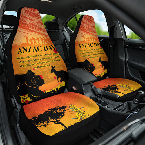 Australia ANZAC Day Car Seat Cover Koala and Kangaroo Respect Aboriginal Pattern