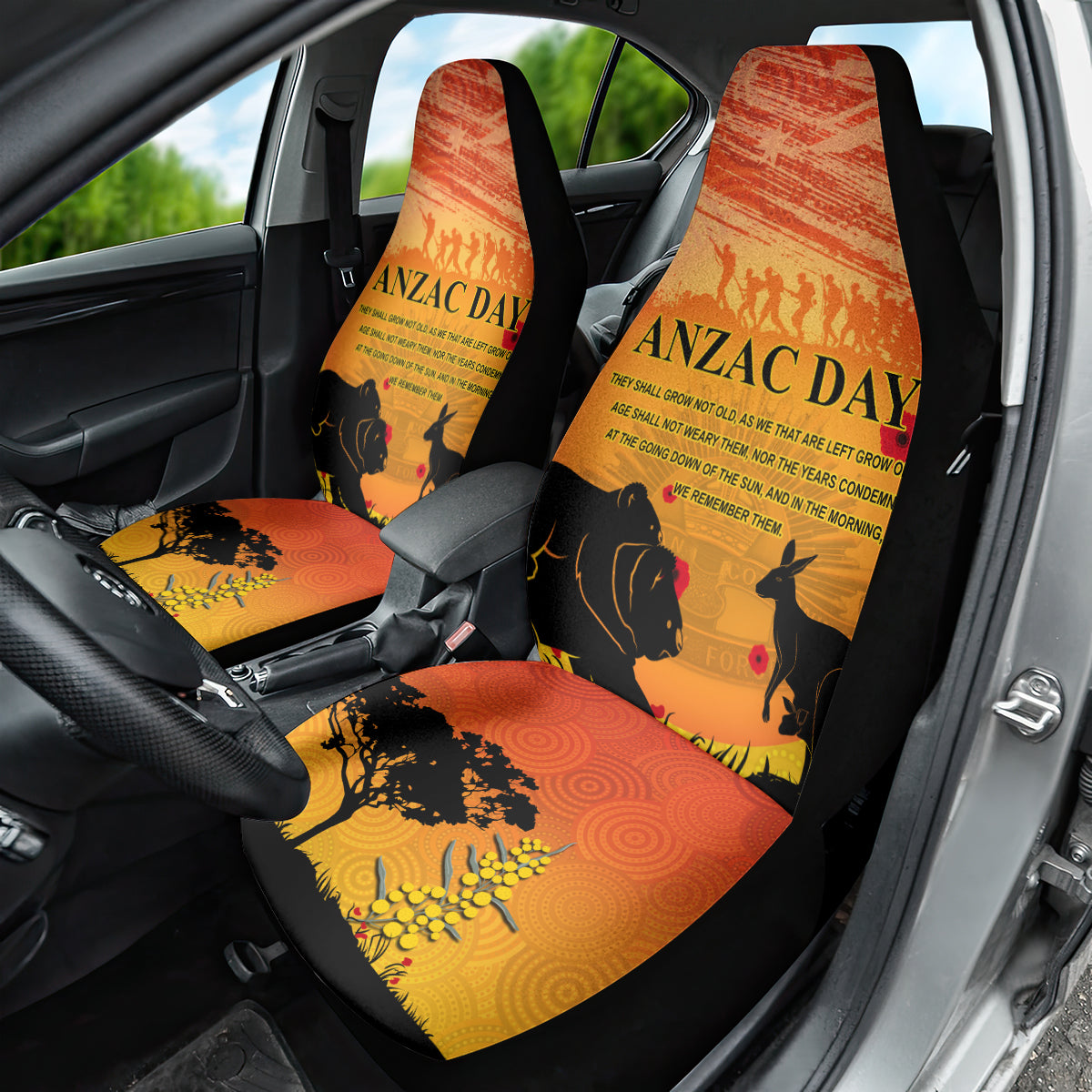 Australia ANZAC Day Car Seat Cover Koala and Kangaroo Respect Aboriginal Pattern