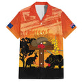 Australia ANZAC Day Family Matching Off Shoulder Maxi Dress and Hawaiian Shirt Koala and Kangaroo Respect Aboriginal Pattern
