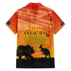 Australia ANZAC Day Family Matching Off Shoulder Maxi Dress and Hawaiian Shirt Koala and Kangaroo Respect Aboriginal Pattern