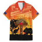 Australia ANZAC Day Family Matching Puletasi and Hawaiian Shirt Koala and Kangaroo Respect Aboriginal Pattern