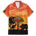 Australia ANZAC Day Family Matching Short Sleeve Bodycon Dress and Hawaiian Shirt Koala and Kangaroo Respect Aboriginal Pattern