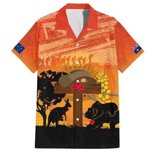 Australia ANZAC Day Family Matching Tank Maxi Dress and Hawaiian Shirt Koala and Kangaroo Respect Aboriginal Pattern