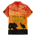 Australia ANZAC Day Hawaiian Shirt Koala and Kangaroo Respect Aboriginal Pattern