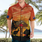 Australia ANZAC Day Hawaiian Shirt Koala and Kangaroo Respect Aboriginal Pattern