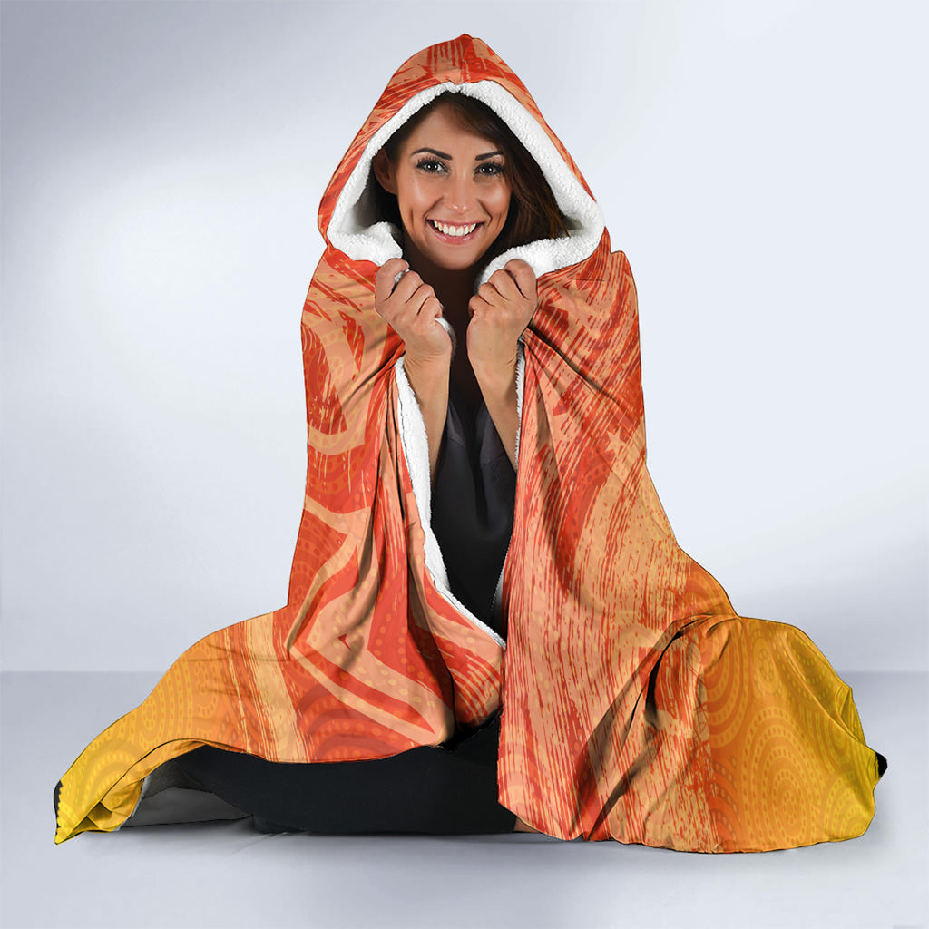 Australia ANZAC Day Hooded Blanket Koala and Kangaroo Respect Aboriginal Pattern