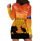 Australia ANZAC Day Hoodie Dress Koala and Kangaroo Respect Aboriginal Pattern