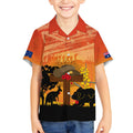 Australia ANZAC Day Kid Hawaiian Shirt Koala and Kangaroo Respect Aboriginal Pattern