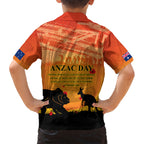 Australia ANZAC Day Kid Hawaiian Shirt Koala and Kangaroo Respect Aboriginal Pattern