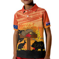 Australia ANZAC Day Kid Polo Shirt Koala and Kangaroo Respect Aboriginal Pattern