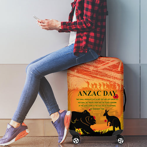 Australia ANZAC Day Luggage Cover Koala and Kangaroo Respect Aboriginal Pattern