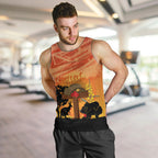 Australia ANZAC Day Men Tank Top Koala and Kangaroo Respect Aboriginal Pattern