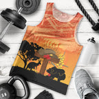 Australia ANZAC Day Men Tank Top Koala and Kangaroo Respect Aboriginal Pattern