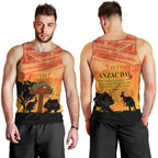 Australia ANZAC Day Men Tank Top Koala and Kangaroo Respect Aboriginal Pattern