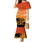 Australia ANZAC Day Mermaid Dress Koala and Kangaroo Respect Aboriginal Pattern